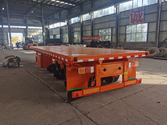 40 ft 3 axel laagbed semi-trailer plat bed uitbreidbaar laag bed trailer