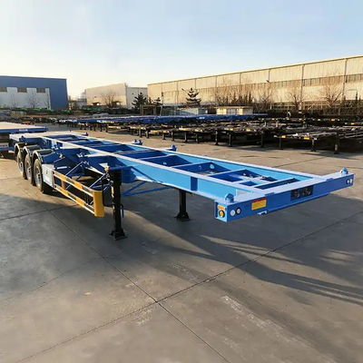 Koolstofstaal 12.5m Skeleton halve aanhangwagen 40ft Container Chassis truck aanhangwagen te koop