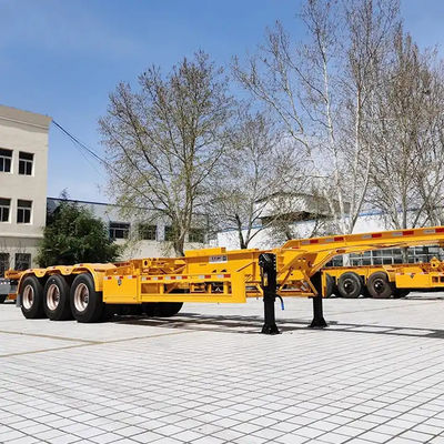 3 assen 40ft 20ft Skeleton Semi Trailer 20ft 40ft 45ft container met 12 twist sloten
