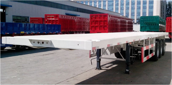 Vrachtwagen van de drie Assen de Semi Aanhangwagen voor het Materiaal van de Containerlading Q345B
